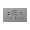 Enchufe Inglés Ultra-delgado de 13A Enchufe Universal de Tres Agujeros para Comercio Exterior Interruptor de Pared Enchufe Oculto Doméstico de Una Apertura Doble Control Monoconexión