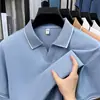 Camiseta Gola V Manga Curta Seagull para Homens 2025 Nova Camisa Polo Waffle Seda de Gelo para Homens Cor Lisa Verão Casual Top Tendência