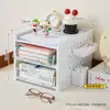 Estante de almacenamiento con tablero perforado, caja de almacenamiento de cajones para archivos multicapa de escritorio, estante de almacenamiento multifuncional para escritorio de oficina
