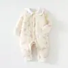 Macacão Acolchoado de Algodão para Bebê Menina, Acolchoado e Espessado Roupa de Outono e Inverno, Macacão, Macacões, Roupa Infantil