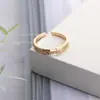 Anillo de cobre con microcirconita incrustada, diseño de nicho personalizado de verano, anillo abierto de moda para mujer
