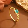Anel de Pedra da Lua Fashion de Luxo Leve para Mulheres, Estilo Ins de Luxo Leve, Design de Nicho, Anel Aberto Exquisito Elegante