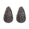 Aretes de Cobre con Microincrustaciones de Circonita en Forma de Gota de Agua, Moda Transfronteriza Estilo Simple, Diseño Abierto, Súper Brillantes, Aretes Estilo Celebridad de Internet