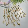 Cadena Colgante Zakiram de Diamante Incrustado en Oro Antiguo Pulsera Tobillera a Juego para Pareja Hecha a Mano DIY Accesorios al por Mayor