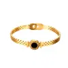 Nuevo Pulsera de Acero de Titanio para Mujer, Pulsera de Resorte de Número Romano de Acero de Titanio de Lujo Ligero de Alta Venta en Nicho, No se Desvanece