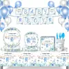 Amazon Menino Azul Decoração de Chuveiro Festa Temática Utensílios de Mesa Layout de Ambiente Decoração de Bolo Enfeites