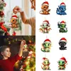 Colgante de la nueva serie navideña de dinosaurios de Amazon transfronterizo Decoraciones de coche de Navidad acrílico plano colgante