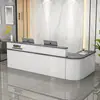 Escritorio de Recepción Clásico, Mostrador de Bar Elegante y Lujoso, Mostrador para Farmacia, Tienda de Maternidad y Bebés, Gabinete de Esquina Lacado, Mesa de Almacenamiento de Moda para Empresa