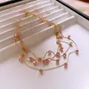 Colar de pérolas fritillary Ji sereia galvanizada a ouro real, corrente de clavícula simples francesa, colar retrô elegante e personalizado