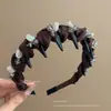 Diadema Antideslizante Negra con Perlas y Pedrería Dentada para Mujeres con Frente Amplio Accesorios para el Cabello Hermosos Populares de Este Año Adornos para el Cabello Nuevo Estilo 2026