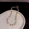 Elegante collar de cadena de perlas de imitación nuevo diseño de nicho femenino sentido ins estilo frío cadena clavicular collar celebridad de internet