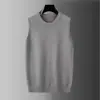 Nuevo Chaleco Suéter Sin Mangas para Hombre Otoño/Invierno 2026, Tejido de Cuello Redondo, Estilo Coreano, Chaleco Suéter para Hombre