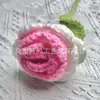 Venta caliente transfronteriza rosa simulación lana tejida a mano flor artificial lana DIY tejido a mano ganchillo casero ramo