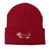 Gorro Frío Bordado de Perro Salchicha Dibujo Animado Lindo Otoño e Invierno 2025 Gorro Tipo Beanie para Cachorro Gorro Cálido Gorro de Lana para Hombre y Mujer