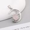Colgantes de Piedra Natural y Cristal de Estrella y Luna de Venta Caliente Europea y Americana, Regalos de Moda, Colgantes de Collar de Cuarzo Rosa, Accesorios de Joyería al por Mayor