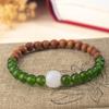 Nuevo Estilo Chino Pulsera de un Círculo de Sándalo de Jade Verde Natural Estilo Mitad Montaña Mitad Agua Pulsera de Disco Wenwan Puesto Mayorista