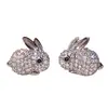 Cao Shi Pendientes Lindos de Conejo Animales Lindos Realistas para Mujeres Combinación Diaria Pendientes Brillantes Incrustados con Pendientes de Circonita