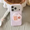 Lindo Soporte Magnético de Oso Galleta para Funda de Teléfono Móvil Apple 17Promax Adecuado para 16Pro Doble Capa 15Pro14Pr