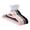 Percha de Plástico con Flocado Hombro sin Costuras Libre de Hombros Multiusos Almacenamiento Audaz Soporte para Ropa Perchero Antideslizante para Adultos del Hogar