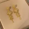 Brincos de Prata 925 Novo Estilo Chinês Geométricos Redondos Vazados Flor Medieval Gota d'Água Luxo Acessível Elegante Versátil Brincos de Franja