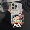 Funda de teléfono adecuada para Apple 18 Pro Max de Dibujos Animados Shin-Chan, Carcasa Blanda y Dura para iPhone, Personalización UV