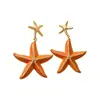Aretes de Plata Isla de Verano con Goteo de Aceite Colgante de Estrella de Mar Aretes de Botón Personalidad Estilo Vacacional Aretes Colgantes Diseño de Aretes Sentido de Diseño Aretes Transfronterizos