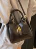 Bolsa Balde de Couro com Cera de Óleo Estilo Britânico Vintage de Nicho Nova Moda Versátil Elegante Portátil Transversal para Mulheres