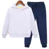 Outono 2025 Algodão Esportivo Pequeno Médio Grande Crianças Meninos Meninas Esportivo Jardim de Infância Conjunto de Duas Peças com Calça com Punho em Estoque Tendência