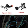Luz LED EL fría para coche de 5 m con borde, luz de ambiente para coche, barra de luz con clip, luz decorativa de ambiente de 5 m