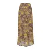 Falda Larga de Verano Nueva Moda Estilo Resort Francés Floral Ajustada al Cuerpo Falda Cola de Pescado Cintura Alta Delgado para Mujer