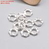 Anillo de Plata Esterlina Bulto Golpe Cara Giro Anillo para Correr Accesorios Retro Plata Lisa Agujero Grande DIY Hecho a Mano Material con Cuentas Joyería