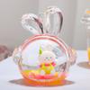 Ornamento de Mesa Coelho Amarelo Atacado Chaveiro Acrílico Pingente de Bolsa Garrafa de Areia Líquida Infundida com Óleo Chave de Carro