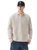 Roupas Masculinas Fengshe / Nova Camiseta Masculina de Manga Longa com Bolso para Primavera e Outono, Camisa Polo com Gola Reversível, Moletom Versátil