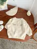 Suéter de Niña Cárdigan Tejido Ropa de Otoño 2025 Nuevo Estilo Ropa Exterior para Bebé Niños Ropa de Lana de Princesa Otoño