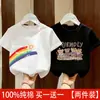 Camiseta de Manga Corta para Niña Verano 2026 Nuevo Top de Dibujos Animados para Niñas Mayores Camiseta Casual de Verano para Niños de Media Manga