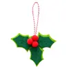 Decoraciones Navideñas Transfronterizas, Hojas de Frutas Rojas, Colgantes de Moños, Adornos para Árbol de Navidad, Decoración para Escena de Hogar, Tienda, Fiesta