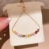 Pulsera ovalada de circón color dopamina, sensación de lujo ligero de alta gama, dulce y a la moda, joyería versátil al por mayor