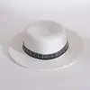 Chapéu de palha com topo plano de strass chapéu de lantejoura chapéu de praia de viagem feminino moda aba larga estilo coreano proteção solar chapéu de palha de aba plana