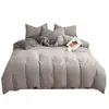 Juego de Ropa de Cama de Algodón Lavado de Cuatro Piezas, Funda de Edredón, Sábana Bajera, Juego Individual de Tres Piezas, Dormitorio de Estudiante Modelo Nuevo 2025 Ropa de Cama Nantong