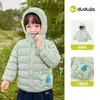 Celebrando el Día Nacional 1 Pieza 10% de descuento Colección de Chaquetas Ligeras de Plumas Chaqueta Corta de Plumas de Invierno para Niños Dudu