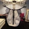 D1-K2376 Calcinhas Sexy de Renda Vazada Quente de Cintura Baixa Leves Respiráveis com Laço Jacquard de Malha