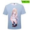 Minha Roupa 2022 Verão Estampa Anime Versátil Solta Manga Curta Casual Moda Gola Redonda Camiseta Estilo Anime