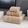 Juego de tres piezas de algodón puro grueso para toallas, toalla de baño, toalla cuadrada, suave, absorbente, regalo de hotel, se puede embalar en caja, logo