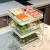 Fuente para Ollas Calientes de Grado Alimenticio para el Hogar Plato Giratorio de Múltiples Capas Compartimento para Verduras de Cocina Plato de Preparación Snack Seco Multifuncional