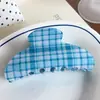 Pinza para el pelo de lunares estilo coreano, pinza para el pelo de cuadros, pinza para el pelo a rayas de moda para la parte trasera de la cabeza, accesorio para el pelo de pinza de tiburón estilo bosque para mujer