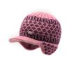 Sombrero Invierno Mujer Señora Mayor forrado de vellón Cálido Sombrero de Lana Tejido para Madres de Mediana Edad Gorro con Protección para las Orejas forrado de vellón