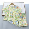 2025 shorts de seda multicolor manga corta traje infantil algodón artificial fabricantes de ropa infantil al por mayor