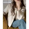Casaco Suéter Feminino Outono e Inverno Novo Estilo 2026 Novo Design Solto de Lã de Cordeiro Cardigã Espesso