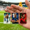 Chaveiro Acrílico da Copa do Mundo com Foto Impressa de Estrela do Futebol, Brinde Personalizado para Fãs, Ímã de Geladeira