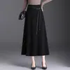 Saia evasê moderna, simples e casual para mulheres, novidade outono e inverno 2026, cintura alta, elegante, modeladora, cor sólida, comprimento médio